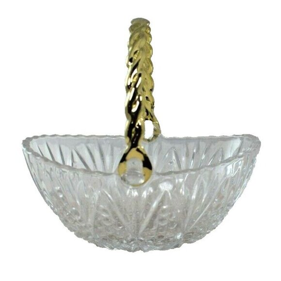 Mikasa Tender Rose Glass Mini Handled Basket Candy Dish WY941/524 with Box - Picture 4 of 10